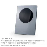 A4 Aluminum Award Plaques with Round Colored Plate and Stand - Image 8