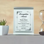 Aluminum Award Plaque with Stand A4 Size in Black Presentation Box - Image 2