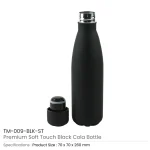 Premium Soft Touch Matt Cola Bottles in Stainless Steel, 500ml - Image 4