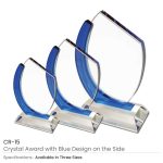Crystal Awards with Blue Design on the side - Image 3