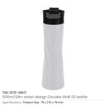 Double Wall SS Bottles Slim Waist Design Flip top Lid 500ml - Image 7
