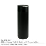 Double Wall SS Bottles, Twist-off Lid with Phone Holder 600ml - Image 8