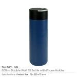 Double Wall SS Bottles, Twist-off Lid with Phone Holder 600ml - Image 9