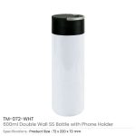 Double Wall SS Bottles, Twist-off Lid with Phone Holder 600ml - Image 7