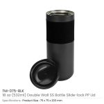 Double Wall SS Bottles Slide-Lock PP Lid 532ml (18 oz) - Image 3