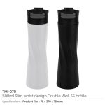 Double Wall SS Bottles Slim Waist Design Flip top Lid 500ml - Image 3