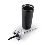 Double Wall SS Tumblers with Transparent Lid & Metal Straw - 500ml - Image 9