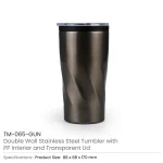 Double Wall SS Tumblers with PP Interior and Transparent Lid 580ml - Image 8