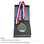 Glass Medals with Ribbon and Box - Image 4