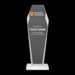 Hexagon Shaped Crystal Awards with Glass Base & Box - Image 2