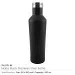 Matte Black Stainless Steel Bottles 500ml - Image 3