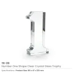 Crystal Glass Trophy in Number One Shape with Gold Lock Closure Box - Image 5