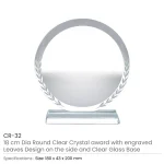 Round Clear Crystal Awards with Engraved Leaves in Premium Box - Image 6