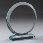 Round Clear Crystal Awards with Engraved Leaves in Premium Box - Image 4