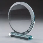 Round Clear Crystal Awards with Engraved Leaves in Premium Box - Image 3