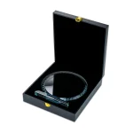 Round Clear Crystal Awards with Engraved Leaves in Premium Box - Image 7