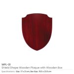Shield Shaped Wooden Plaque with Box & Golden Aluminium Plate - Image 5