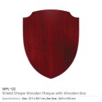 Shield Shaped Wooden Plaque with Box & Golden Aluminium Plate - Image 4