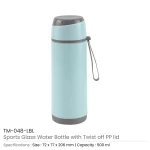 Sports Glass Bottles 500ml Twist off Lid and Carry Handle - Image 8