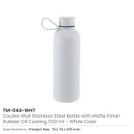 Stainless Steel Water Bottles 500ml – Double Wall, Matte, Rubber Coating - Image 8