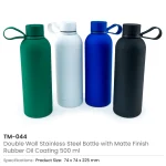 Stainless Steel Water Bottles 500ml – Double Wall, Matte, Rubber Coating - Image 3