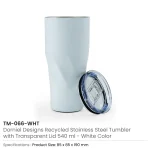 Dorniel Designs Tumblers, Transparent Lid, Recycled Stainless Steel, 540ml - Image 8