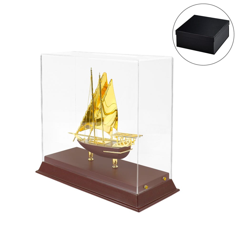 UAE-Golden-Dhow-Memento-TR-01-Blanks.jpg UAE Golden Dhow Memento in Wooden Base & Acrylic Case - Image 1